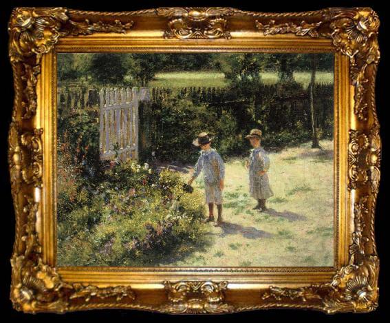 framed  Wladyslaw Podkowinski Children in the Garden, ta009-2